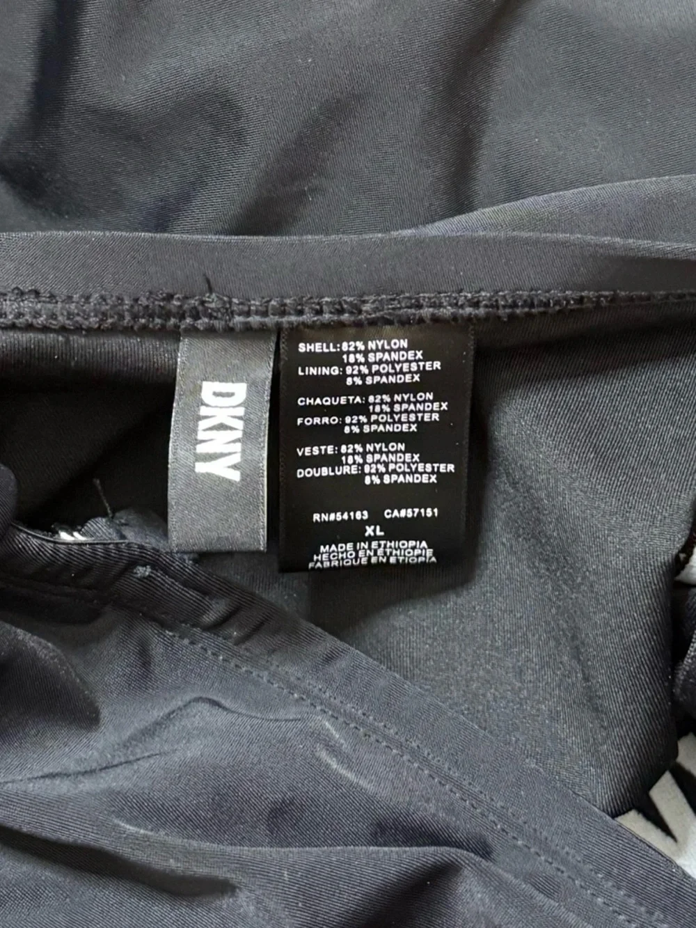 DKNY Swimsuit Black One Piece Bandeau Maillot XL - Picture 5 of 7